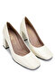 Women's Genuine Leather Beige Heeled Shoes - 2