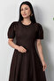 Crew Neck Piece Pleated Denim Dress 2026-4552 - 2