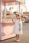 Girl Child 3-7 Years Halter Neck Lace Embroidered Dress White - 2