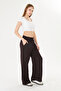 Women's Pants Viscose Fabric Trousers with Elastic Waist