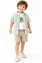 Boy's 3-Piece Summer Set Striped Shirt T-Shirt Shorts Combination - 2