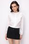 4828 Women's Striped Ruffle Detail Hakim Collar Shirt Ecru - 3