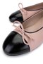 Women's Genuine Leather Black Patent Leather/Powder Ballet Flats Shoes - 3