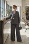 Women's Comfortable Fit Double Fabric Side-Tie Jacket Pants Set - 7
