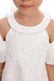 Girl Child 3-7 Years Halter Neck Lace Embroidered Dress White - 6