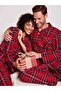 Women's Long Sleeved Buttoned Pajama Set Double Combination Karel Checked Izi - 3