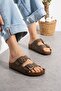 Arona Mink Nubuck Double Striped Orthopedic Cork Sole Premium Slipper - 2