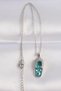 316L Steel Chain Zircon Stone Silver Color Evil Eye Slipper Design Necklace - 2