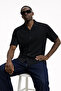 Men's Short Sleeve Basic Black Relaxed Shirt - 2