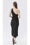 One-Shoulder Rose-Detail Slit Dress - 4