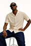 Men's Short Sleeve Basic Cream Relaxed Shirt - 2