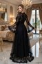 Black Silk Satin Nightdress Robe Set - Luxury Lace Bridal Elegant Nightwear - 4