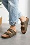 Arona Mink Nubuck Double Striped Orthopedic Cork Sole Premium Slipper - 3