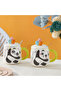 Cute Panda Ceramic Mug with Flower Detail, Special Design Cup with Lid and Spoon - 3