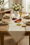 Buldan İşi P Cotton U R Table Runner - P Tasseled Bohem m Tablecloth - 50X140 cm Ecru