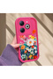 Infinix Smart 8 Compatible Silicone Shockproof Rose Red Phone Case Flower Pattern - 7