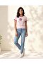 Women Pink Rib Embellished T-Shirt - 2