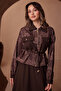Patterned Jacket Set N2713 Brown - 2
