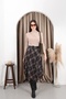 Plaid Asymmetric Chiffon Nare Skirt - 2