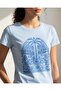 Women Pale Blue Placement Print T-Shirt - 5