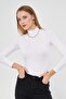 Turtleneck Long Sleeve Badi Viscose Stretch Fabric Body 123 White - 2