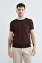 Corded Fabric Piped Crew Neck Knitwear T-Shirt
