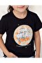 Girls Black Printed T-Shirt - 4
