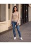 Women Beige Long Sleeve Crew Neck T-Shirt - 5