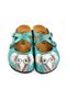 Women's Vegan Leather Turquoise Crisscross Straps Slipper - Elephant Model with Glasses - Wcal140 - 2