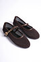 Monako Women's Brown Helmet Net Knit Ballet Flats