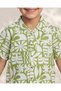 Boys Green Palm Print Short Sleeve Shirt - 4