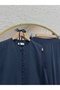 Kayra Trousers with Striped Pocket Appearance and Buttons Vest Set Set-Eu3321 Navy Blue - 3