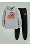 Kids Boys Hooded Set Basket Ball 3 Thread Yarn Sh Brushed Inside Sweatshirt - Tracksuit Set