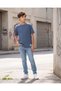 تيشيرت أزرق ذو ملمس بارز للأولاد الكبار - 5
