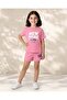 Girls Pink Placement Print Slub Jersey T Shirt - 2