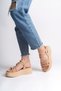 Ten Buckled Striped Detail Women's Flat Sandals - 2
