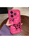 Silicone Slim Soft Phone Case Compatible with Tecno Spark 10 Pro Rose Red Phone Case Butterfly Pattern - 5