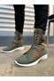 Khaki Camouflage Lace-Up Men's Shoes Combat Boots - 2