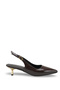 Nova Amara Women's Pointed Toe Open Back Thin Heeled Shoes 0012801 Brown Patent Leather - 3