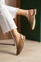 Flavia Genuine Leather Laser Cut Patterned Slingback Women's Sandals Ballet Flats - 6