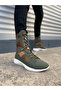 Khaki Camouflage Lace-Up Men's Shoes Combat Boots - 3