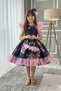 Floral Print Satin Bagged Buckled Style Children's Evening Dress ABY242 - 2