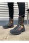 Black Khaki Camouflage Lace-Up Men's Shoes Combat Boots - 2