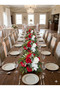 Red and White Table Flower Artificial Arrangement – 25 cm Diameter, 20–25 cm Height – Wedding & Engagement Table Decor - 7