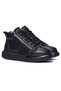 Men's High Ankle Designer Zipper Shoes Black - 4
