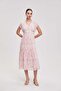 Short-sleeve printed midi dress