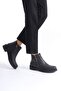 Black Zippered Women's Heeled Boots - 2