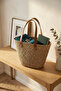 Terra Sea Grass Wicker Oval Bag Unlined Shoulder Strap Daily Shopping and Beach Bag Bag Si - 5