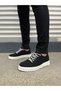 Black Suede (White Sole) Lace-Up Men's Casual Shoes - 2