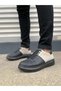 Black (Black Sole) Gray Suede Detailed Lace-Up Men's Shoes Sneakers - 2
